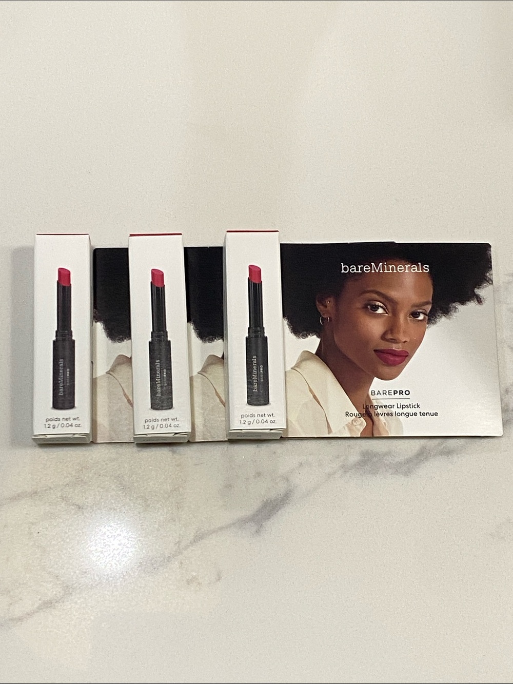 3 bareMinerals BAREPRO Longwear Lipstick Hibiscus .04 oz NIB